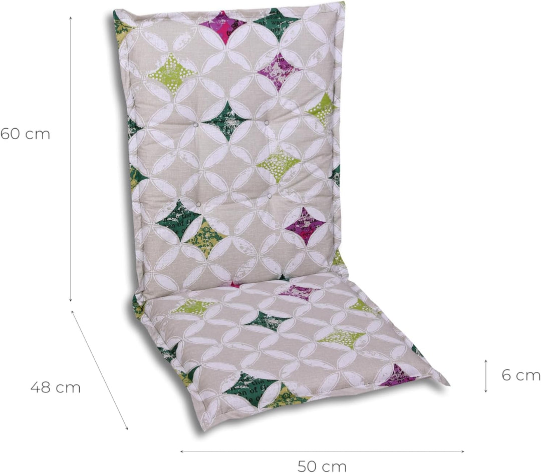 Bequeme und attraktive Polsterauflagen für Mittellehner-Gartenstühle (4er-Set, Colibri grün, Mittell