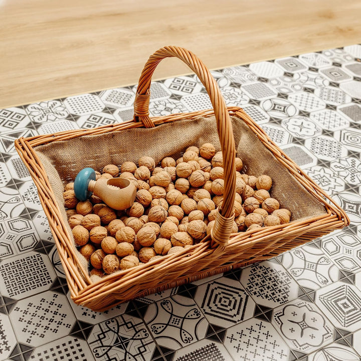 Creative Home Grosser Kaminholzkorb Weide Holzkorb für Kaminholz | 50 x 40 x 37 cm | Brennholzkorb F