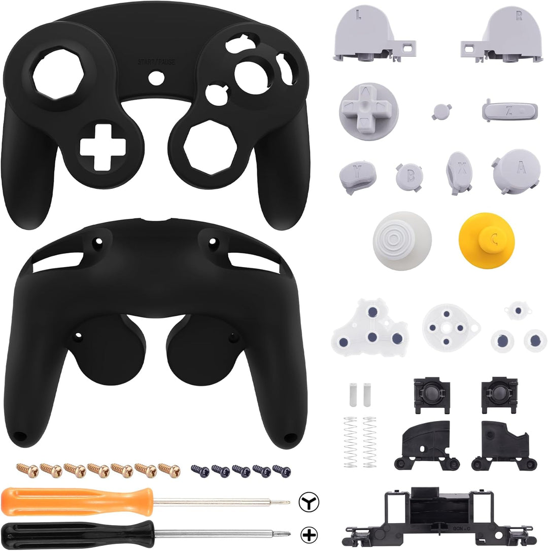 eXtremeRate Ersatz Grips Case Hülle kompatibel mit Nintendo Game Cube Controller, Griff Gehäuse & D-