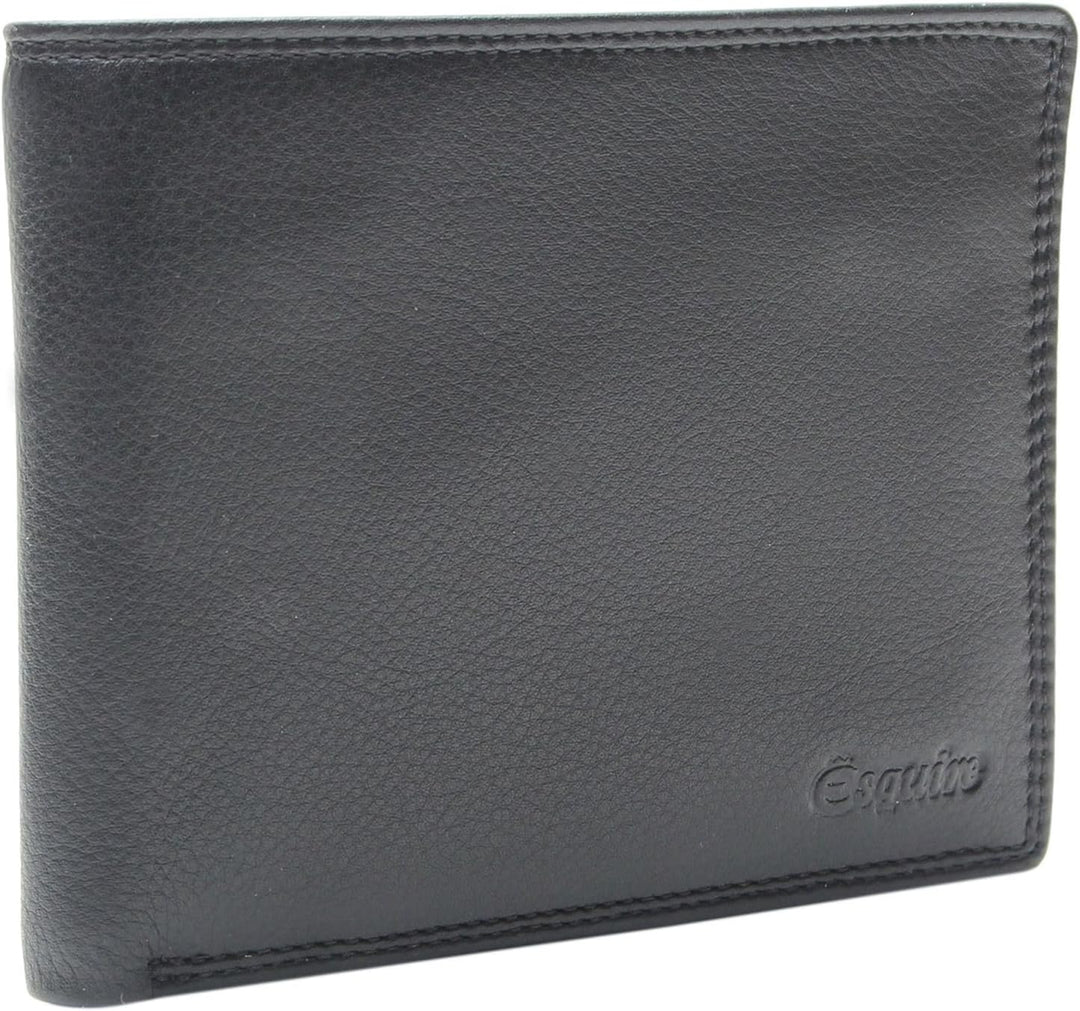 Esquire Duo Geldbörse Leder 12,5 cm Schwarz, Schwarz