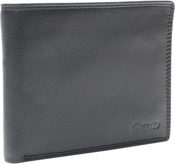 Esquire Duo Geldbörse Leder 12,5 cm Schwarz, Schwarz