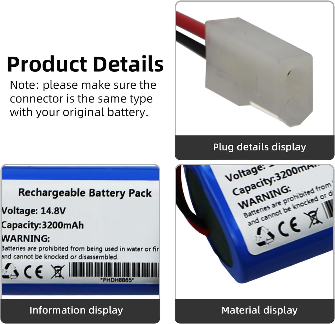 3200mAh Saugroboter Ersatzakku Kompatibel mit Qihoo 360 S6 360 S8 Rowenta X-Plorer Serie 75 X-Plorer