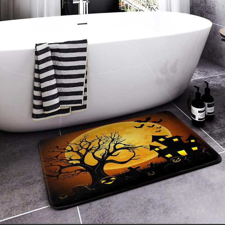 Britimes Halloween-Badematte, Badezimmerteppich, kein Verrutschen, Halloween-Badezimmer-Dekorationen
