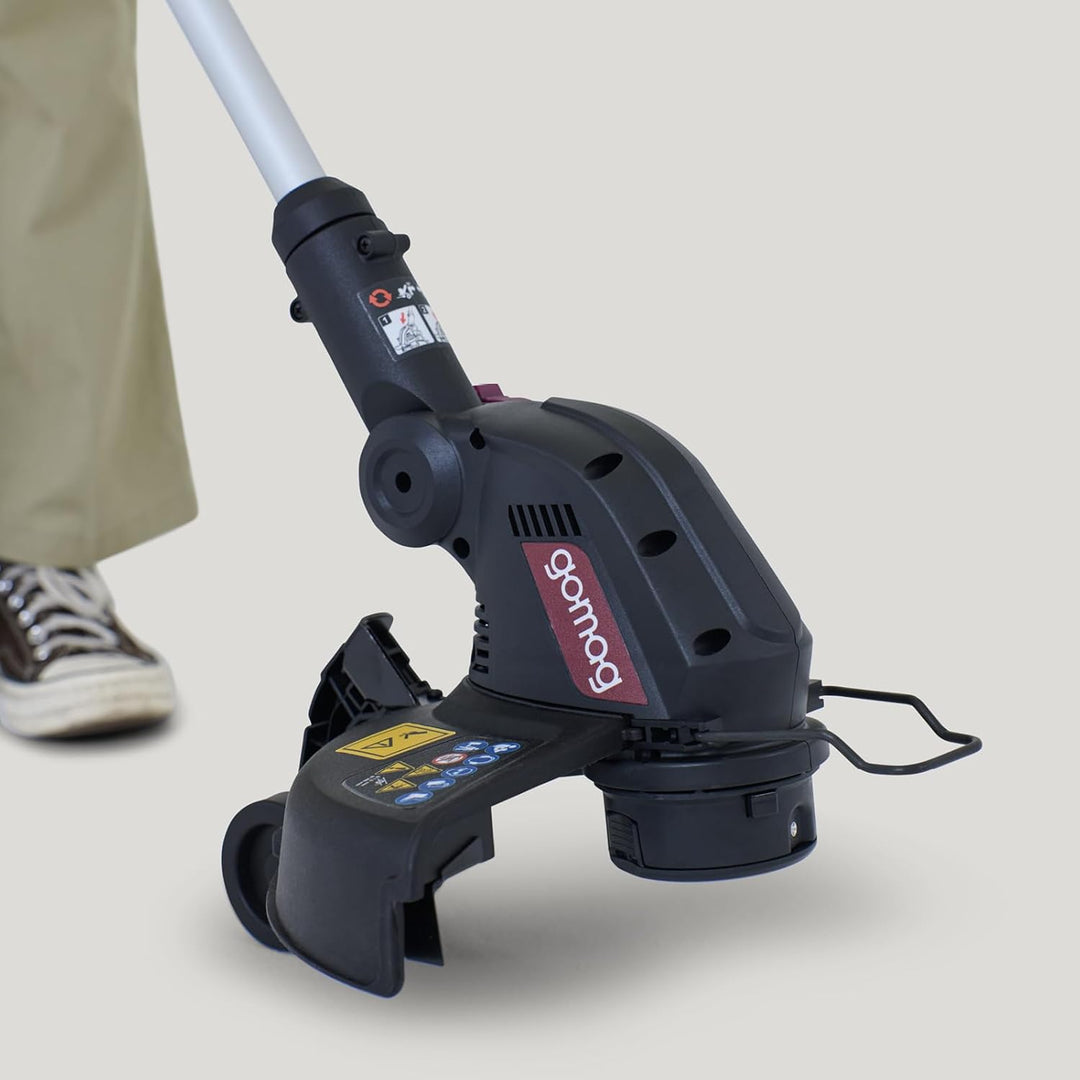 Gomag Akku-Rasentrimmer GO-RT300 | Schnittbreite 300 mm | 90° drehbarer Motorkopf | teleskopierbare