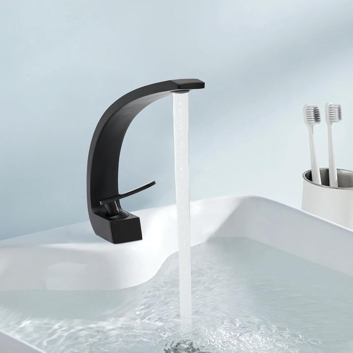 Wasserhahn Bad Waschtischarmatur mit Zugstange Einhebelmischer Wasserhahn Bad mit Auslauf Höhe 19.5
