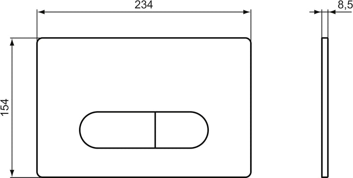 Ideal Standard R0116AA Oleas Betätigungsplatte Oleas P1 Pneumatic Toilet Flush Plate - Chrome Chrom,