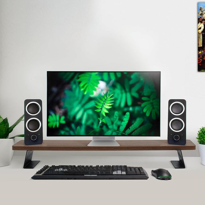80x23.5cm Bildschirmerhöhung für 2 Monitore, Monitorständer Schreibtisch Holz für Computer, TV, Lapt