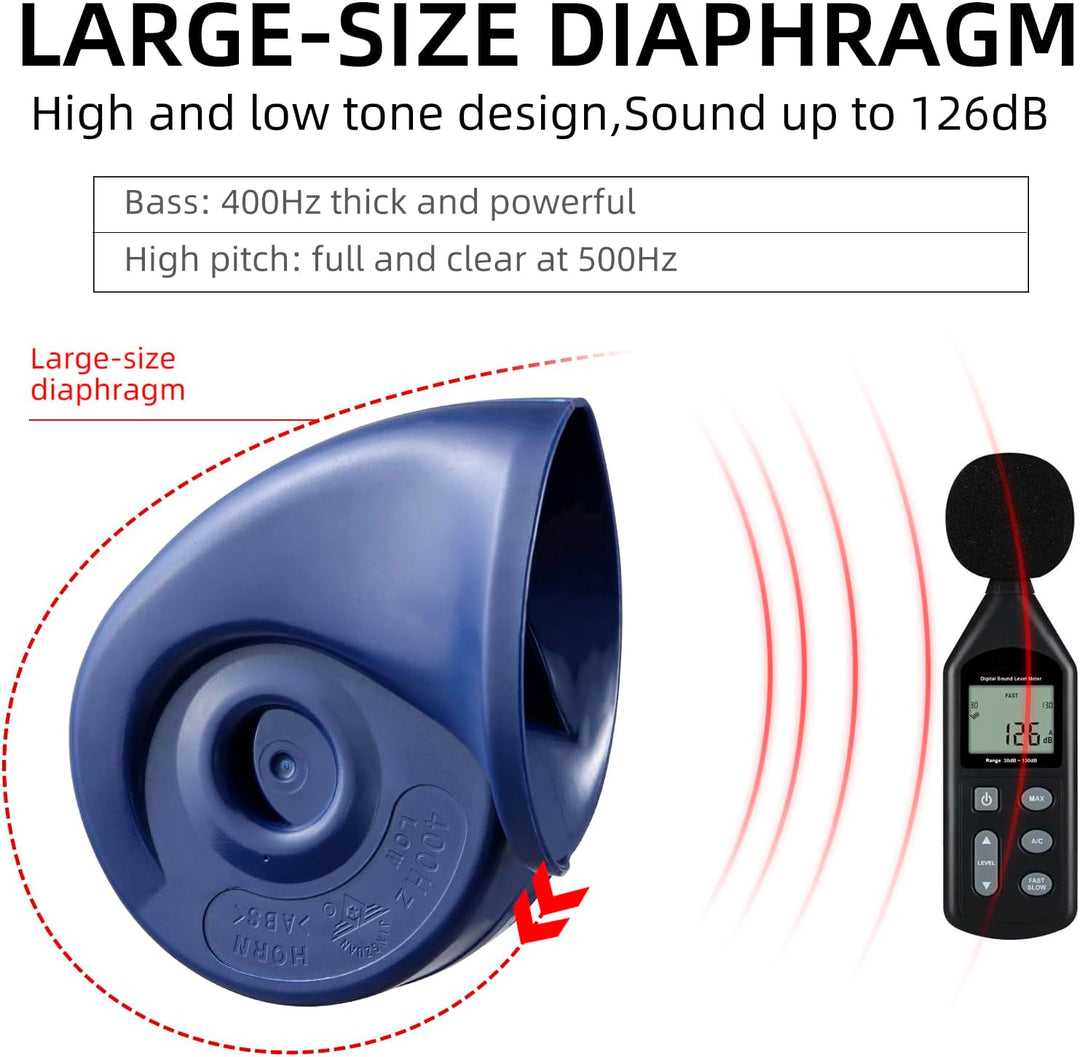 Rupse Hupe Autohupe Laut 120dB Horn Signalhorn für 12v Pkw Lkw Wohnmobile Motorräder Schiffe E-Bikes