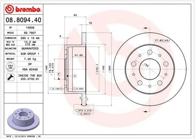 Brembo 08.8094.40 Bremsscheibe - Paar