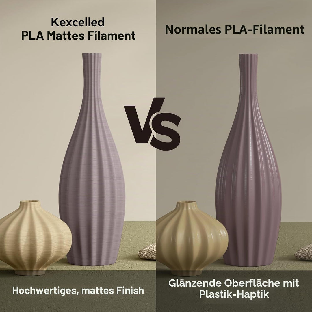 kexcelled PLA Matte Filament Ahornrot 1,75mm +/-0,03mm, Matt Textur Finish Farbe, Ästhetische Materi