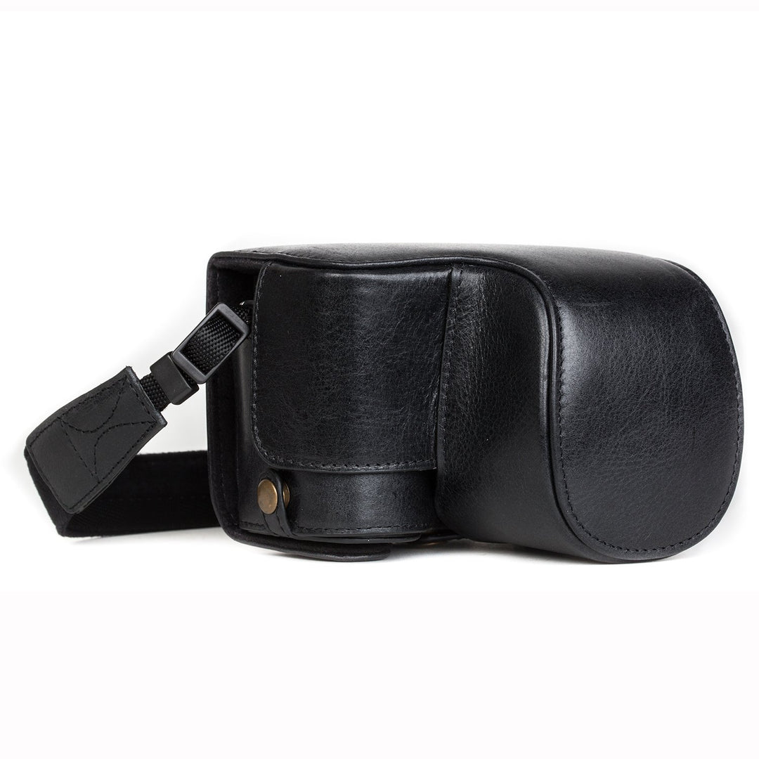 MegaGear Sony Alpha A6500 (16-50 mm) Ever Ready Echtleder Kamera-Case mit Trageriemen und Batteriezu