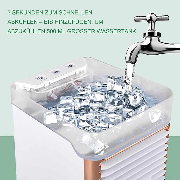 HoldOneLight USB Tragbarer Tischventilator mit Sprühkühlung, Desktop Klimaanlage für Zuhause, Wohnhe