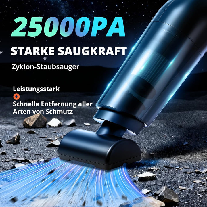 Handstaubsauger Akku Kabellos, 25000pa Auto Staubsauger Stark mit Bürstenloser Motor, 4-in-1Mini Sta