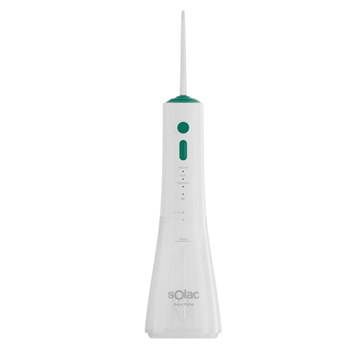 Solac – Munddusche Aqua Pulse, 320ml Tank, 120 Impulse/Min, 3 Druckstufen, Wiederaufladbarer Akku, 3