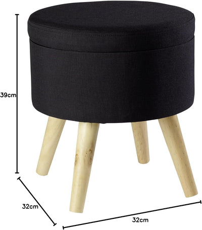 Echtwerk Sitzhocker Max, Sitztruhe, Sitzwürfel, rund, mit Stauraum, Deckel abnehmbar, gepolsterte Si