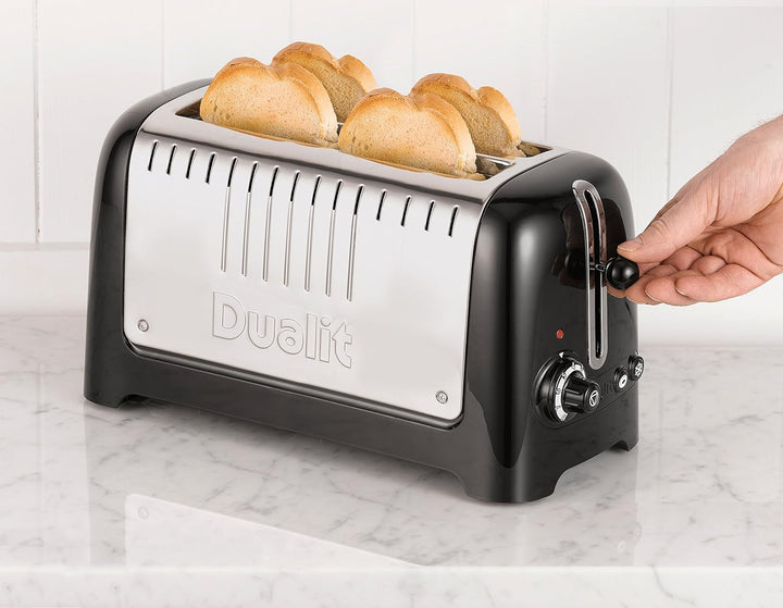 Dualit 46065 Long Lite Toaster, 2000 W, Schwarz, Edelstahl