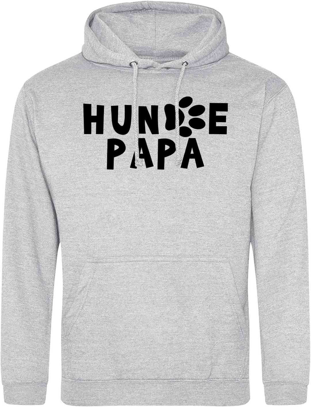 huuraa Unisex Hoodie Hundepapa Tapse Pullover Vegan Grösse 3XL Heather Grey mit Motiv für alle Hunde