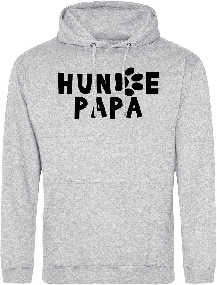 huuraa Unisex Hoodie Hundepapa Tapse Pullover Vegan Grösse 3XL Heather Grey mit Motiv für alle Hunde