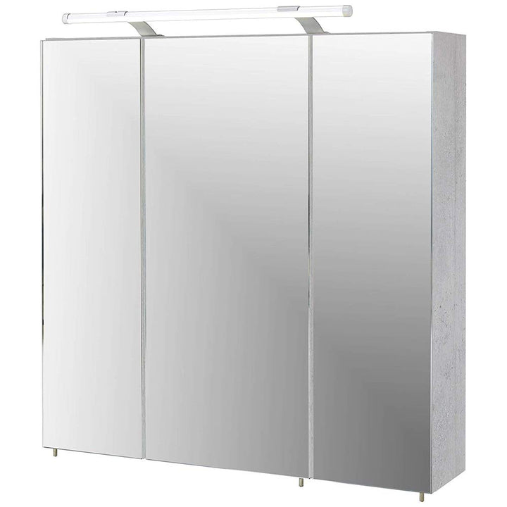 Schildmeyer 127398 Spiegelschrank, 70 x75 x 16 cm, steingrau 70 cm Single, 70 cm Single