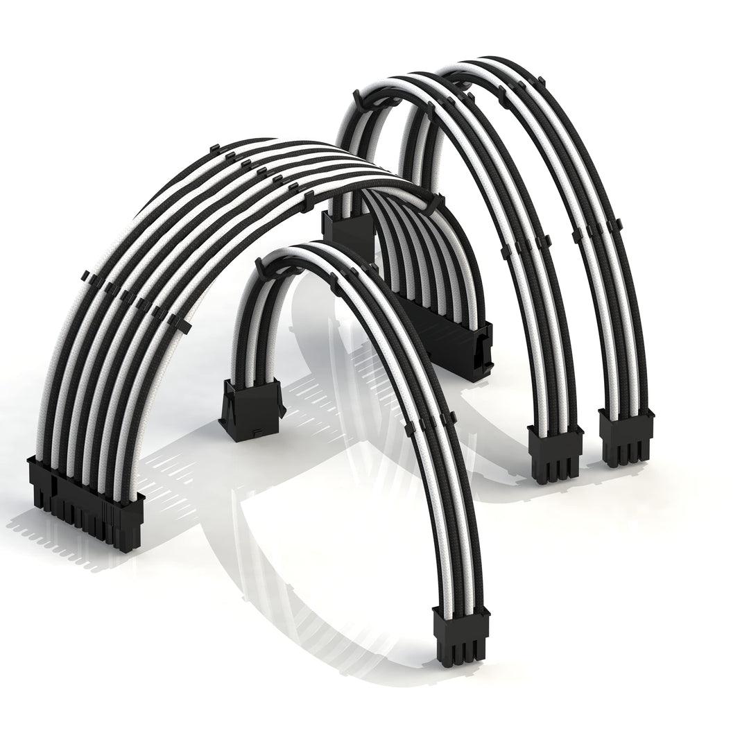 LINKUP - AVA 50cm PSU Kabelverlängerung Ummantelt GPU Nach Mass PC Stromversorgung mit Kamm-Kit┃1x 2