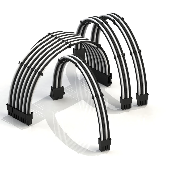 LINKUP - AVA 50cm PSU Kabelverlängerung Ummantelt GPU Nach Mass PC Stromversorgung mit Kamm-Kit┃1x 2