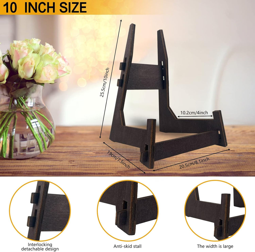 2 Pack 10 Zoll Holz Display Stand, Easel & Buchständer, Bilderrahmen Plattenhalter (10inch-2pcs), 10