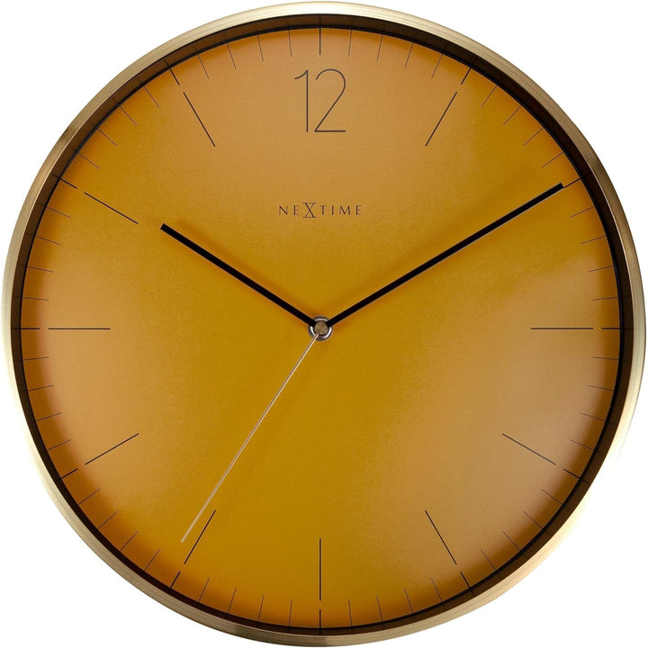 Nextime Wanduhr Essential Gold Dia. 34cm Aluminium Weiss Ø 34 cm Aluminium Weiss, Ø 34 cm Aluminium
