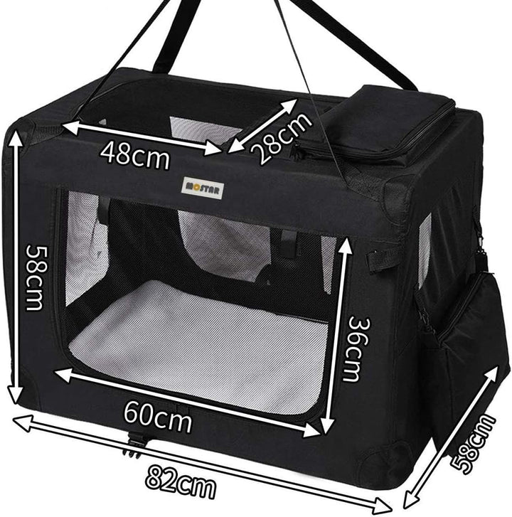 Melko Hundetransportbox faltbar Hundebox 82 x 58 x 58 cm Transportbox Katzentransportbox Hundetasche
