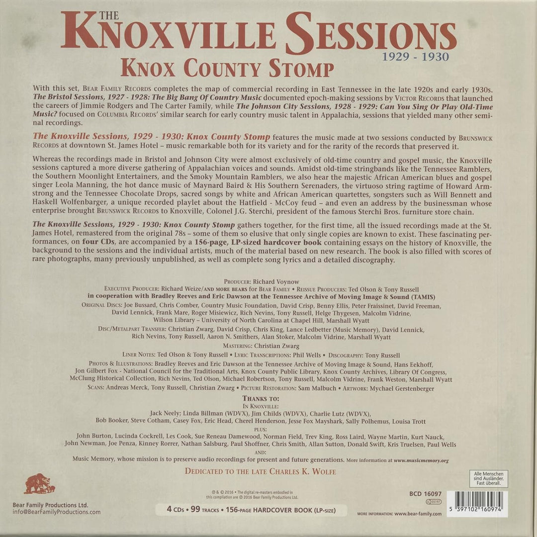 The Knoxville Sessions 1929-30,Knox County Stomp, Audio-CD