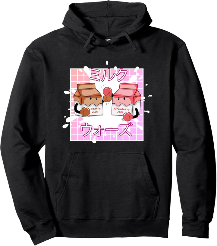 Erdbeermilch vs Choccy-Milch Japanisch Kawaii Vaporwave Pullover Hoodie