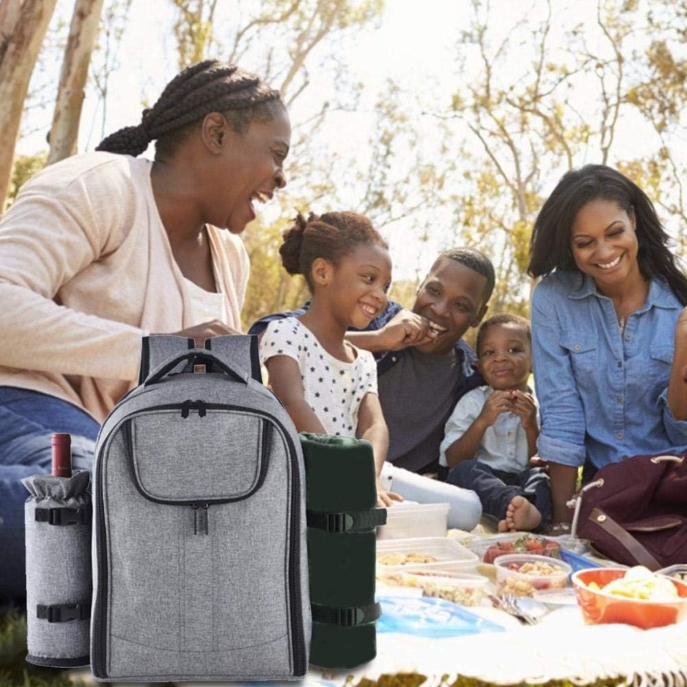 luckything Picknickrucksack 4 Personen Picknick Set Mit Isolierten Kühlfach Picknicktasche Multifunk