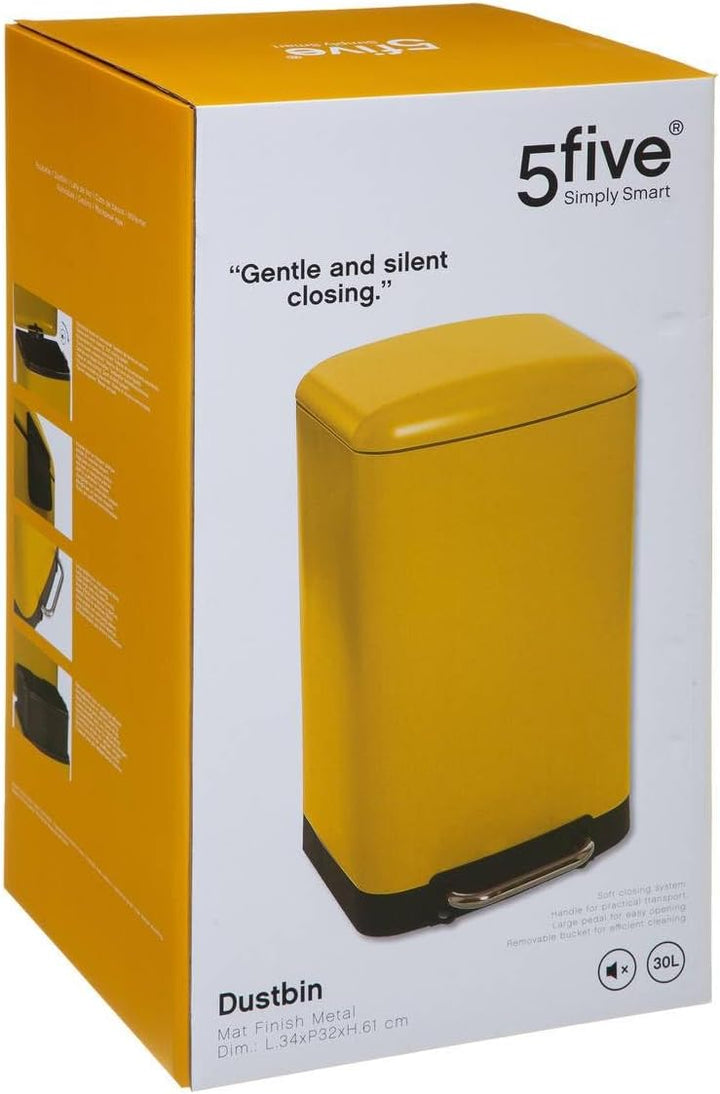 5 five simply smart Metall-pedaleimer 30l ariane gelb cm Hellorange, cm Hellorange