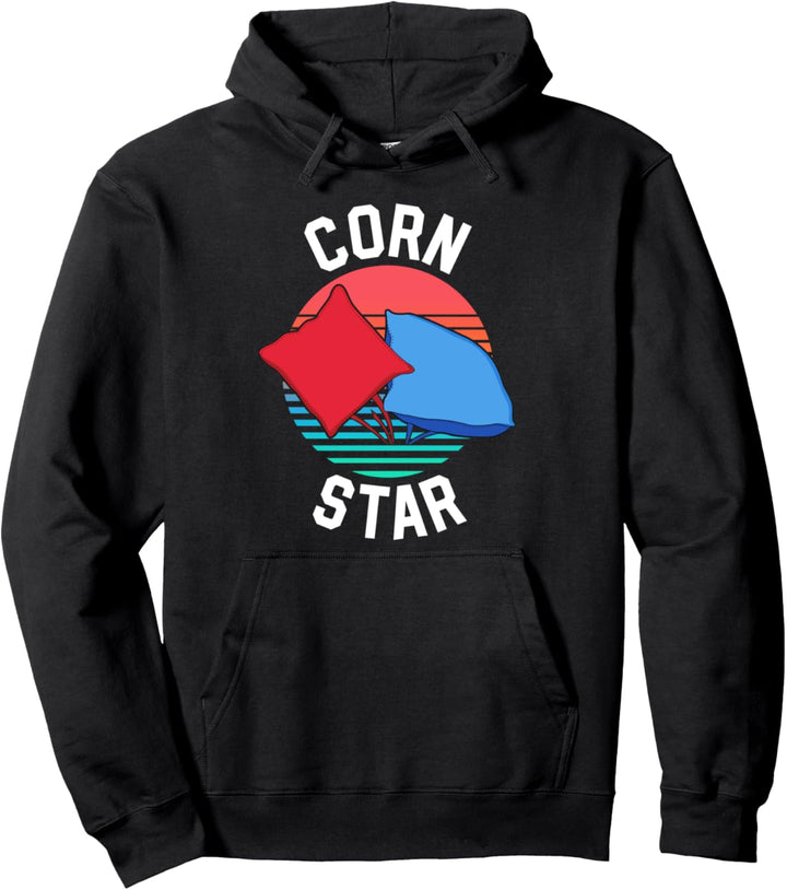Corn Star Cornhole Shirts Funny BBQ Cornhole Gifts For Men Pullover Hoodie
