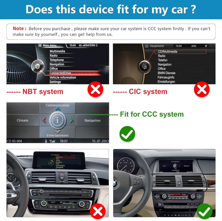 12,3 Zoll Touchscreen-Autoradio für BMW X5/X6 E70 E71 2007–2010 mit CCC-System, unterstützt Apple Ca