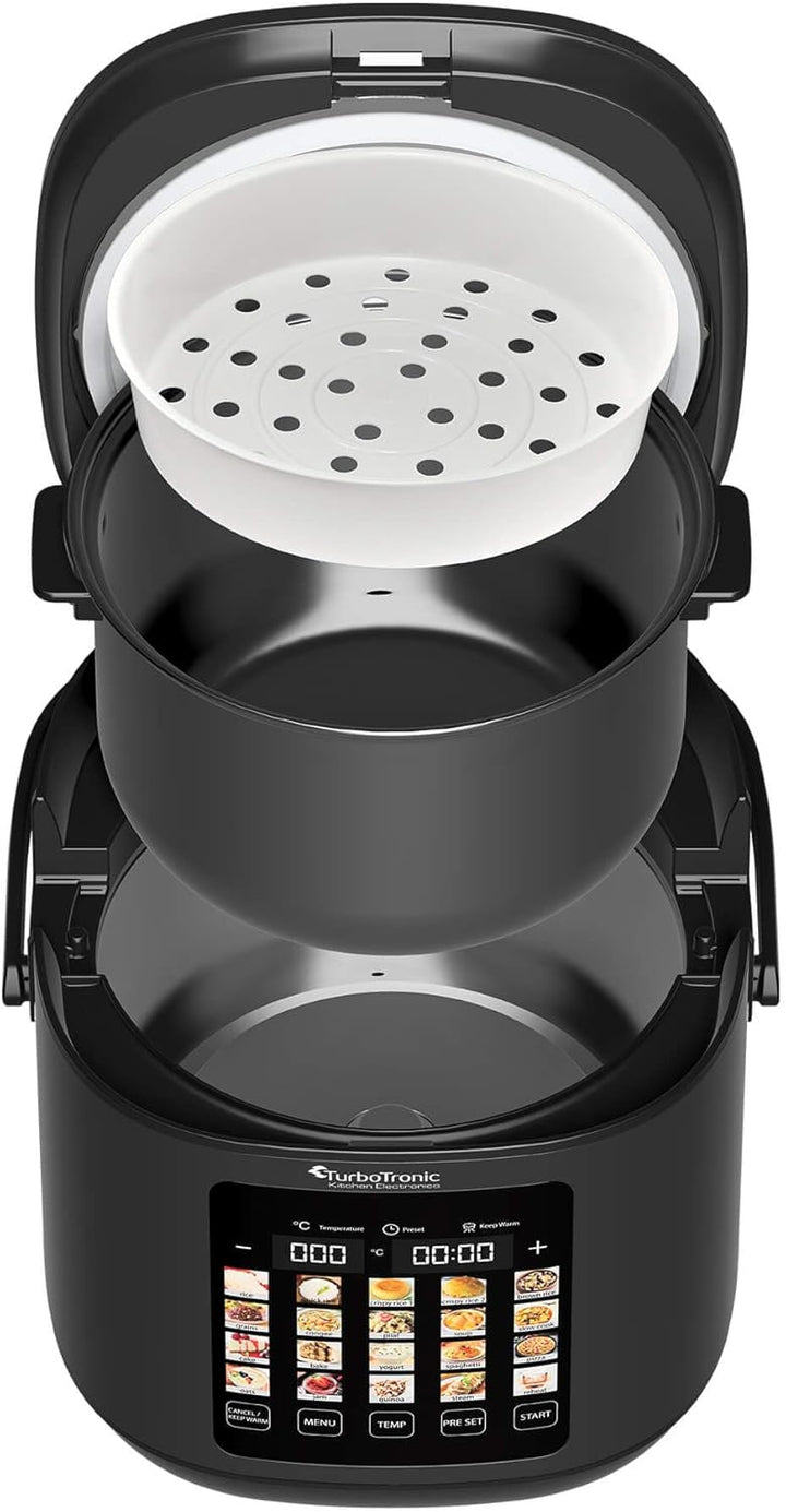 TurboTronic Multikocher 5L Kapazität 20 Programme 860W Elektrischer Schon- und Dampfgarer & Reiskoch