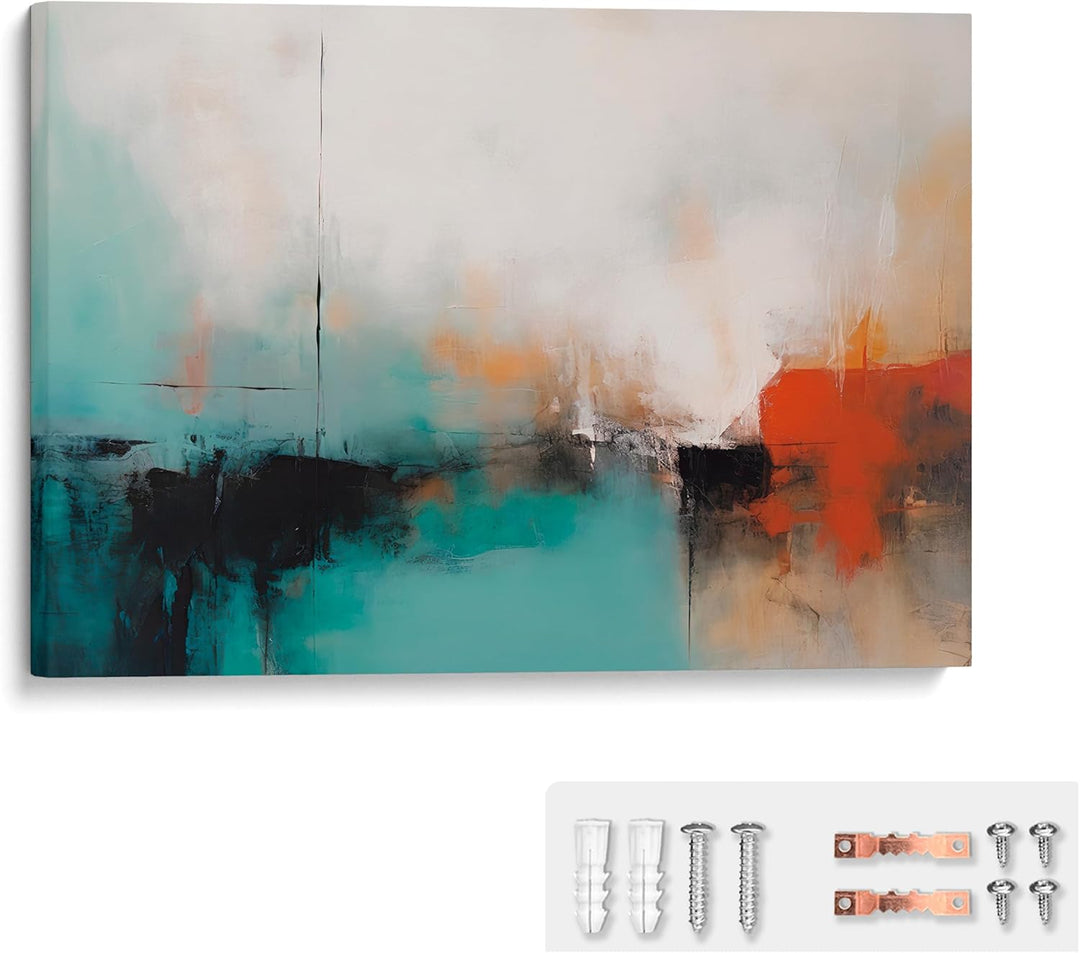 Artnova Abstraktes Leinwandbild I 90 x 60 cm, inkl. Aufhänge-Set, Leinwand-Bilder Fotoleinwand Wandb