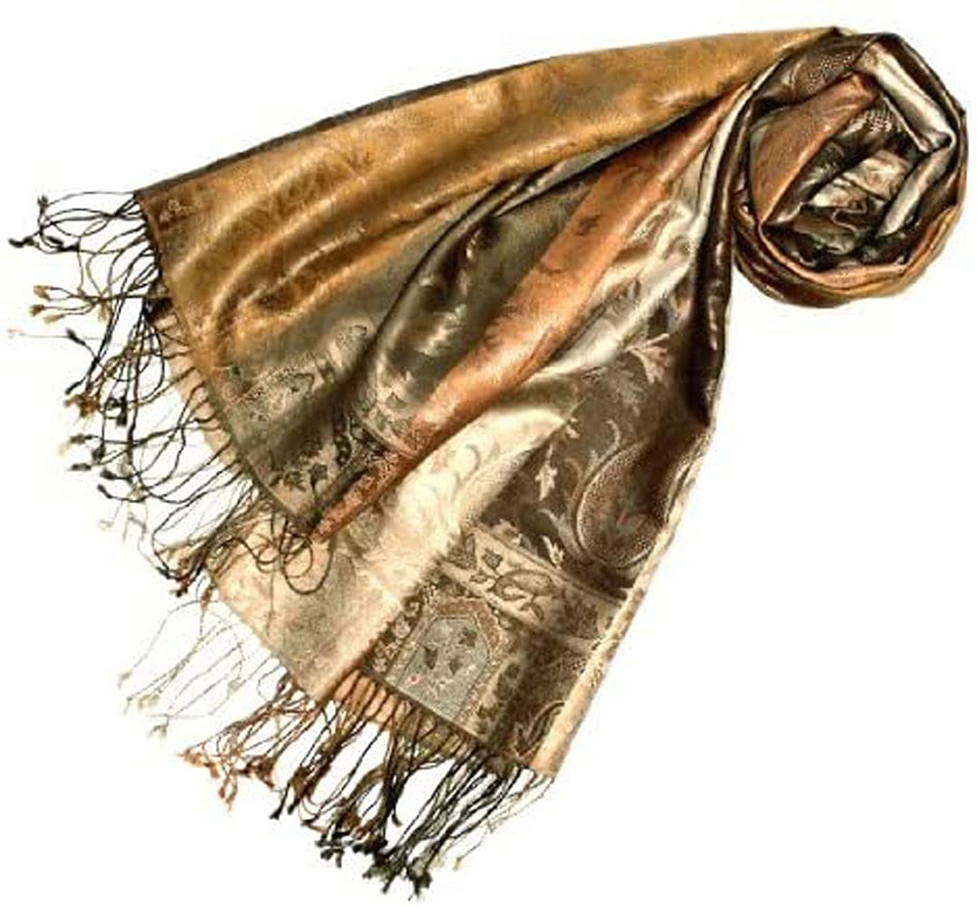 Lorenzo Cana Pashmina Damenschal Schaltuch jacquard gewebt aus 100% Seide 70 x 190 cm Paisleymuster