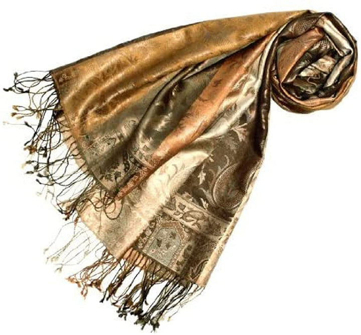 Lorenzo Cana Pashmina Damenschal Schaltuch jacquard gewebt aus 100% Seide 70 x 190 cm Paisleymuster