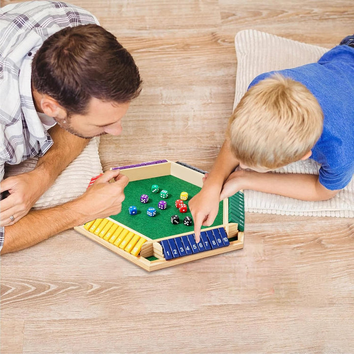 Shut The Box Spiel, Holz Shut The Box Spiel Für 6 Spieler, Klassisches Würfelspiel Aus Holz Für Erwa