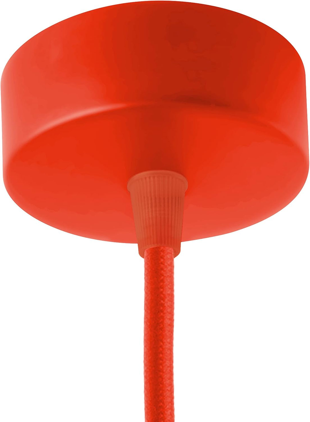 Amarcords - 5 Baldachin rosetten aus Metall, Farbe KORALLE, Lampengehäuse komplett mit Kabelklemmenz