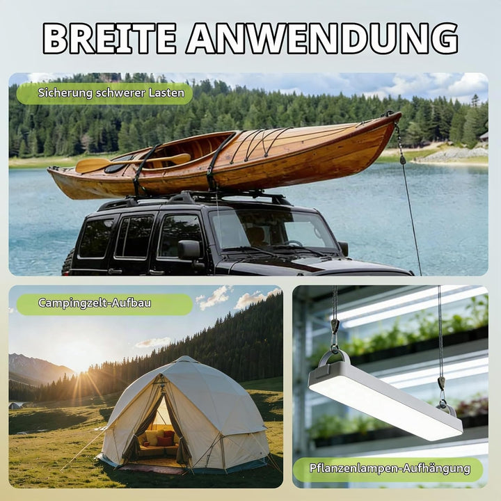 6 Stück Abspannseil mit Ratsche, 4M Abspannseile mit Seilspanner, 1/8 Zoll Spannseil mit Ratsche Spa
