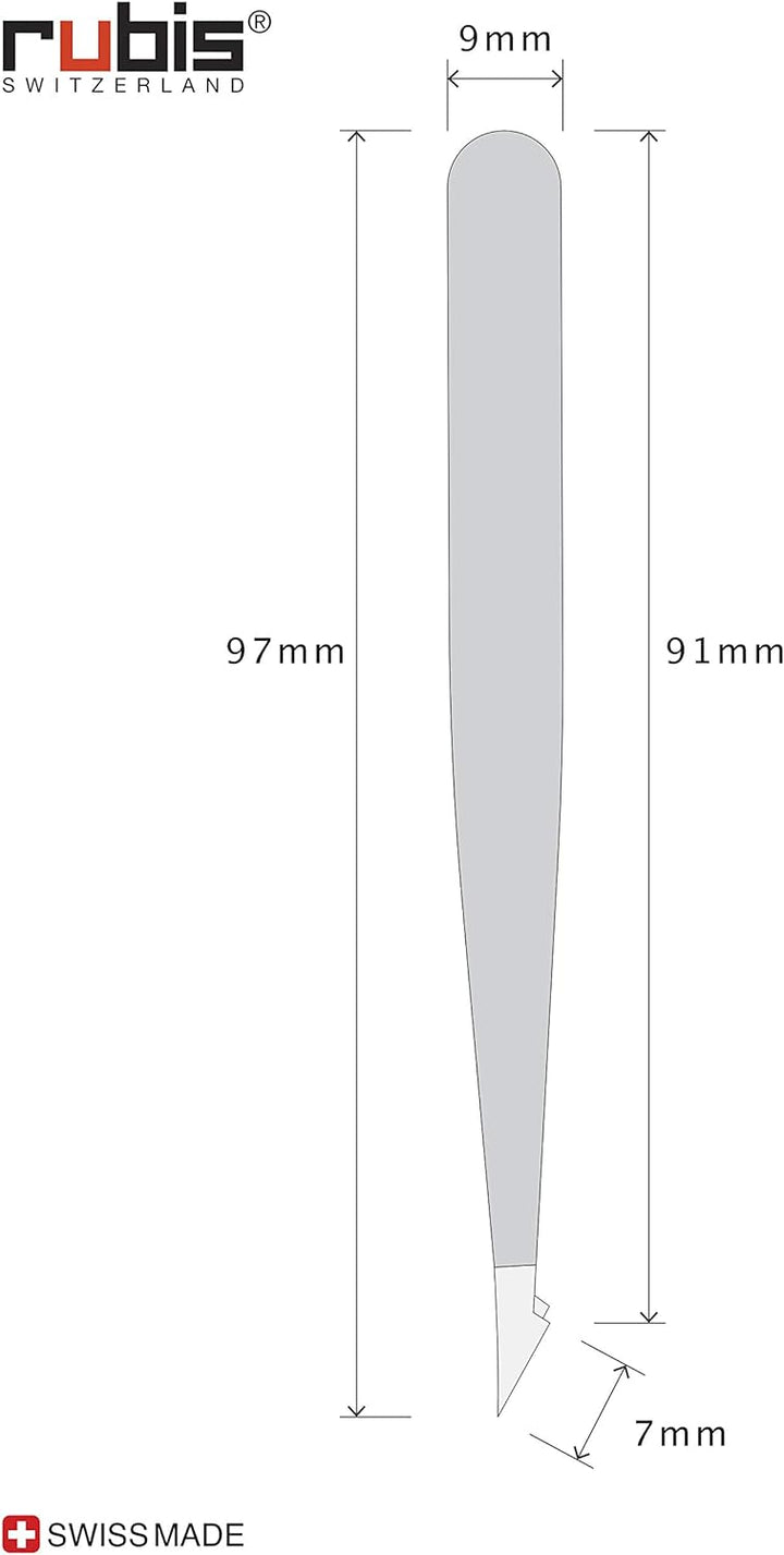 Rubis Pinzette Evolution 2in1 - spitz, schräg und fein - Splitterpinzette für eingewachsene Haare un