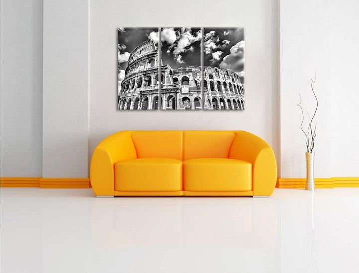 Pixxprint Colosseum bei Tag in Rom als Leinwandbild/Grösse: 3 Teilig (120x80 cm) cm/Wandbild/Kunstdr