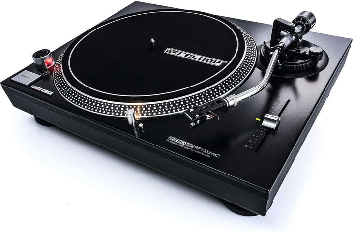 Reloop RP-1000 MK2 - Riemenantrieb für DJ und HiFi, 33 1/3 & 45 RPM, ausfahrbare Nadelbeleuchtung, p