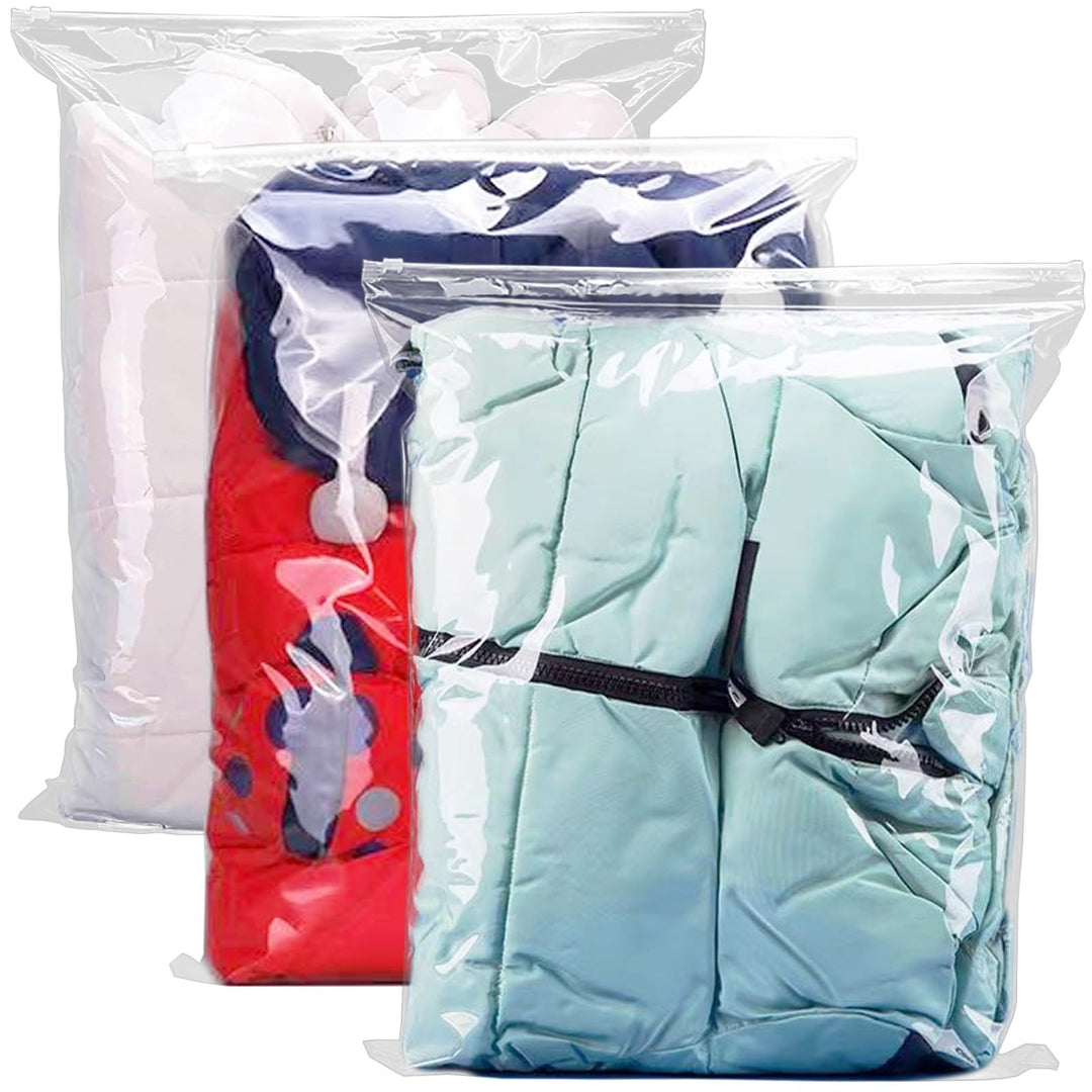 30 Stücke Zip Beutel Gross Wiederverwendbar 40×50 cm Zipper Beutel Reisetasche Transparent Zip Tüten