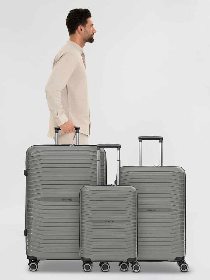 Stratic Shine Hartschalenkoffer Set - 3-teilig gross | Ausgestattet mit, arretierbarer Griff, 4 360°