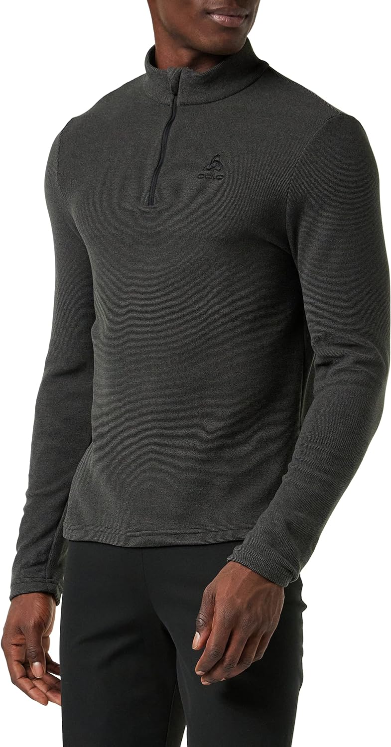 Odlo Herren Midlayer 1/2 Zip Roy Pullover L Shale Grey - Black