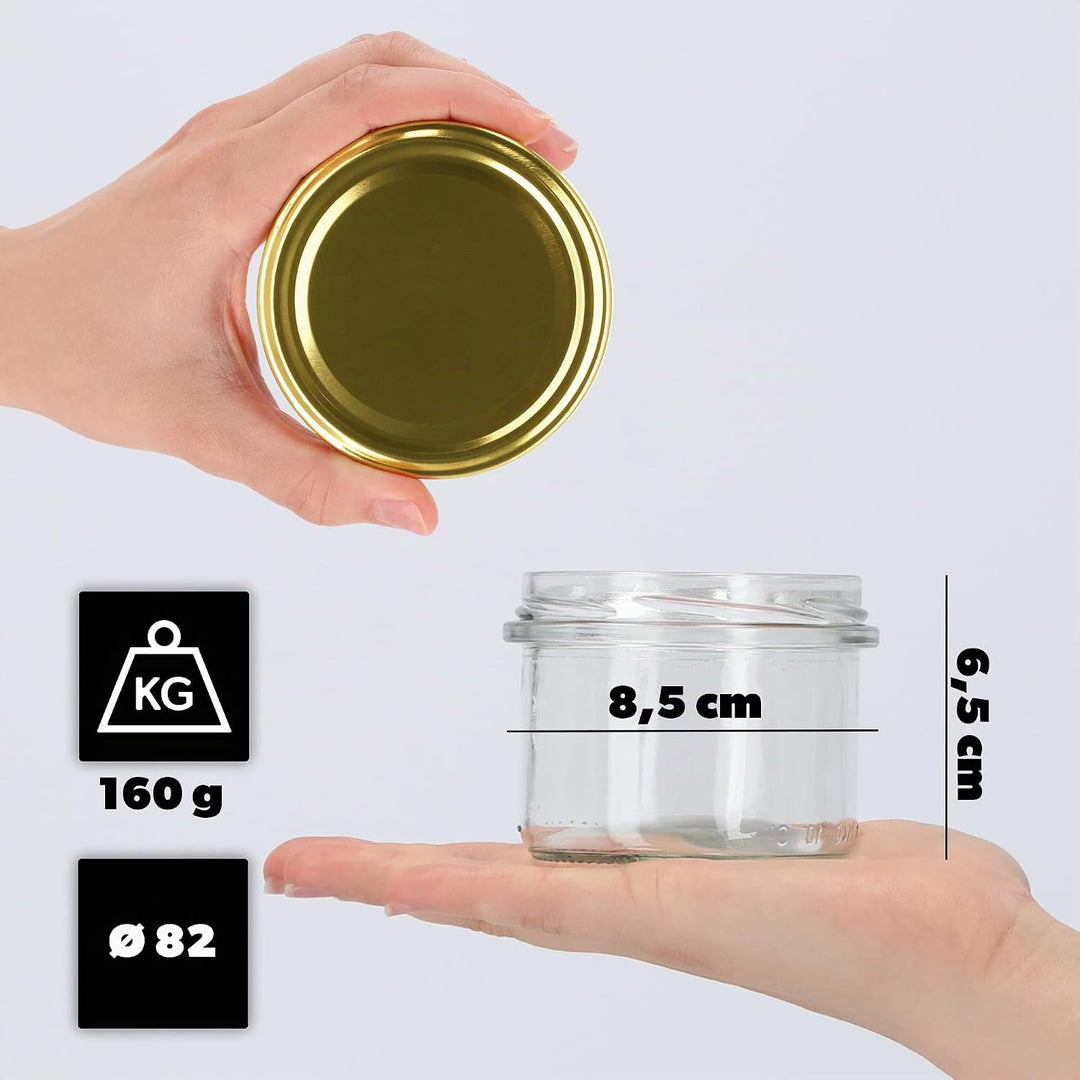 KADAX 20er Set Marmeladengläser 235ml TO82 Gold, Einmachgläser Vorratsgläser Mason Jar mit Schraubde