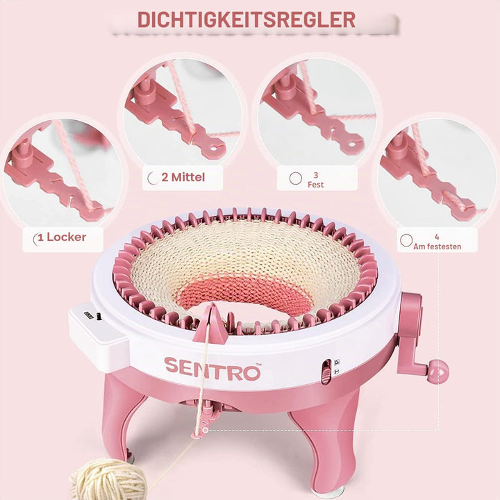 SENTRO Strickmaschine, 48 Nadeln Strickmaschine mit Reihenzähler, Dualmodus Stricken Webrahmen Masch