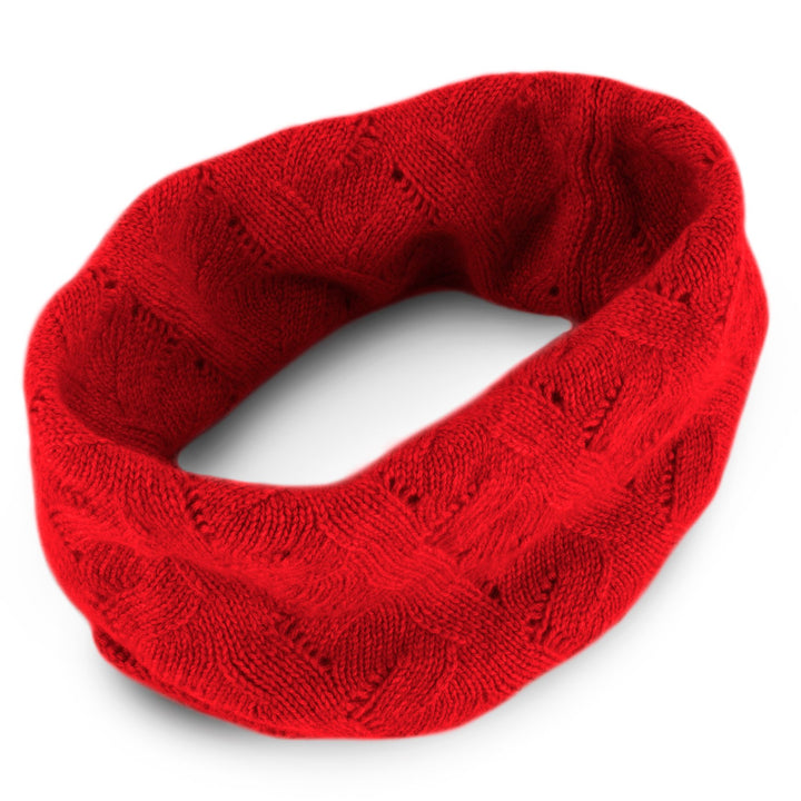 Love Cashmere Damen-Schlauchschal aus 100% Kaschmir - Hellrot - Handgefertigt in Schottland UVP €150